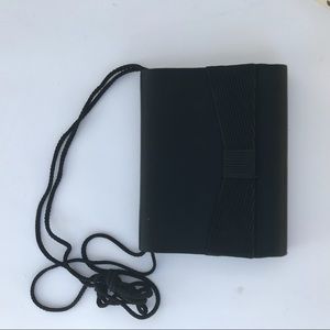 Satin Black cross body purse Caryl Brill